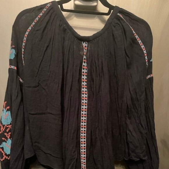 Free People Marishka Peasant Blouse in black - Picture 9 of 16